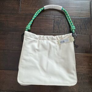 ROTUNDA Sant Hobo Bag Beige Nylon Nylon Chain Strap Drawstring Tote NWT